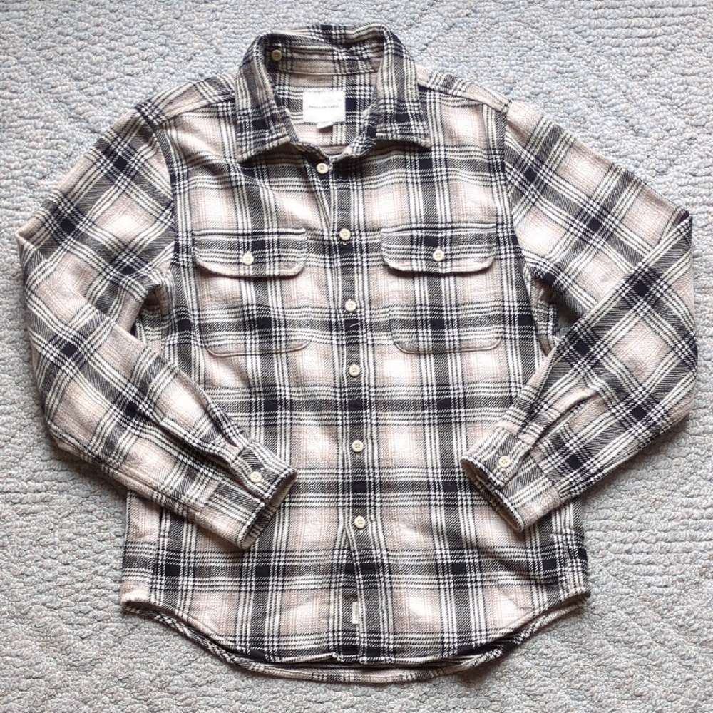 ‼️American Eagle Tan and Black Flannel